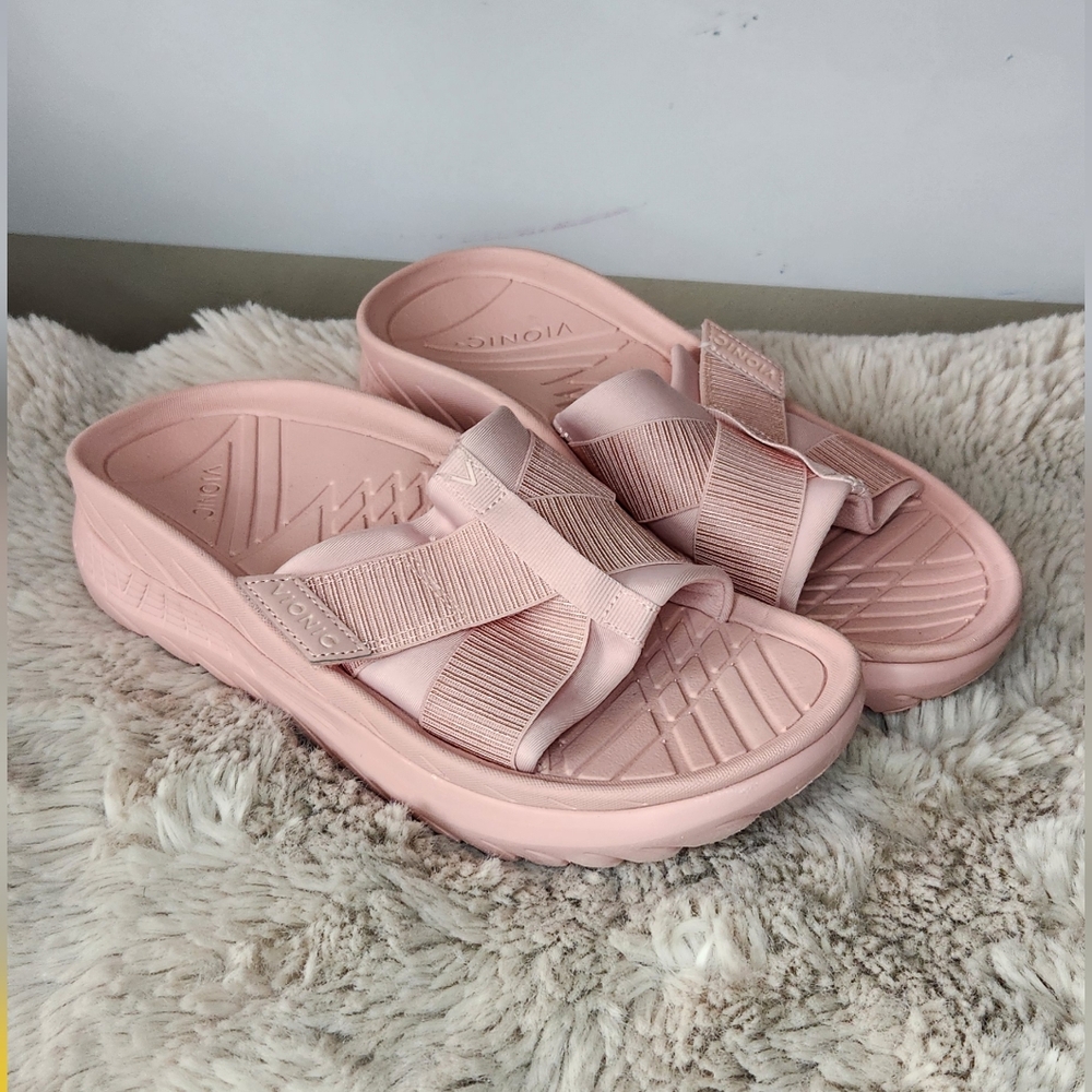 Pink Vionic Slides Sandals Pool Slip On Size 8 Sh… - image 1